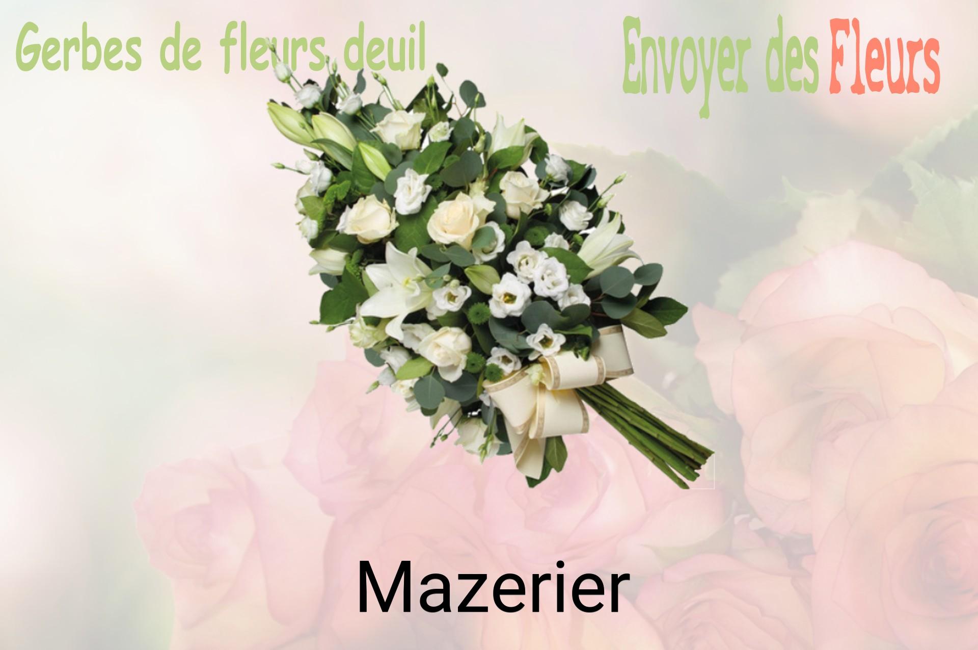 Gerbe de fleurs de deuil livrée à Mazerier